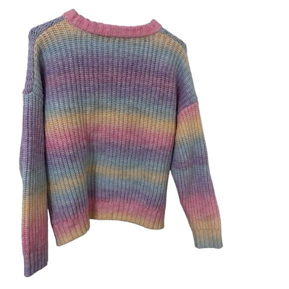 Hello Kitty x Forever 21 Pastel Rainbow Crewneck chunky  Sweater size M - Picture 3 of 13